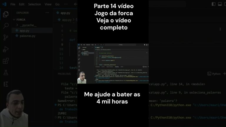 Curso Python #14 Jogo da Forca em Python3 aula 14 #python #programacao ...