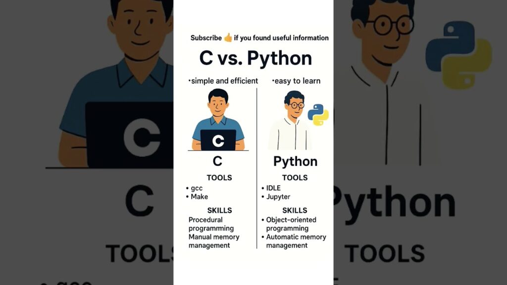 C vs Python #python #c #codeprep #programming #learning #shorts #new # ...