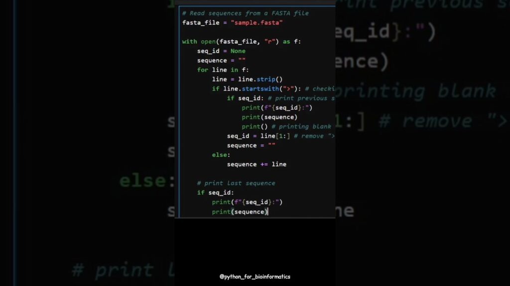 Read FASTA Files in Python | Bioinformatics Made Easy | Pythonちゃん